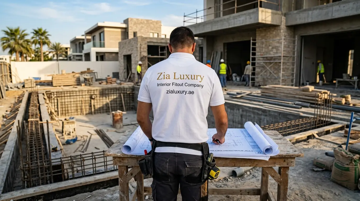 Concrete gunite pool construction by Zia Luxury