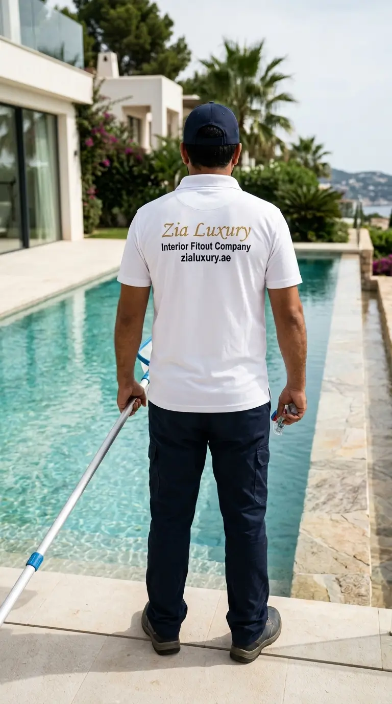 Swimming pool construction by Zia Luxury in Dubai